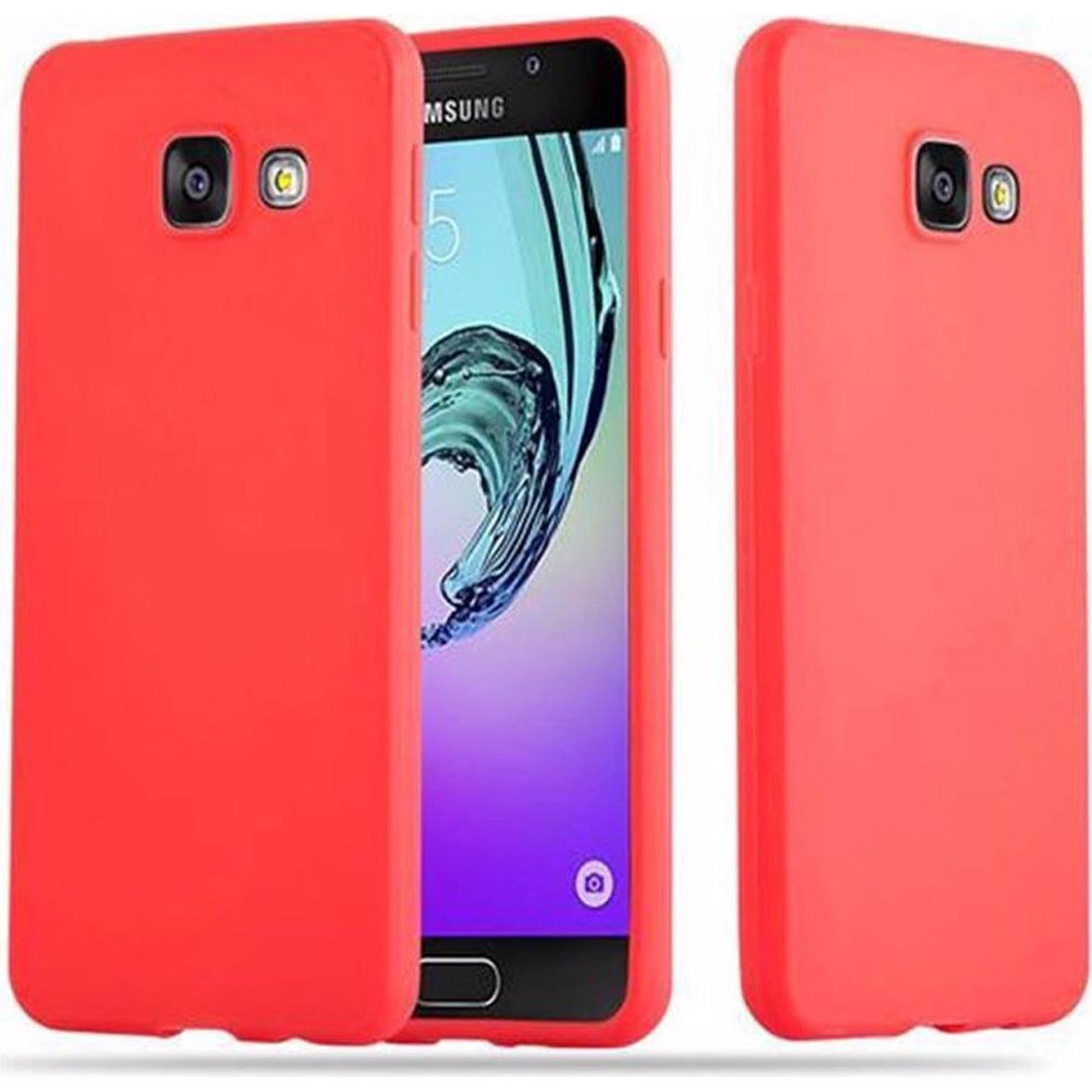 Cadorabo TPU Candy Cover (Samsung Galaxy A3 (2016)), Smartphone Hülle, Rot