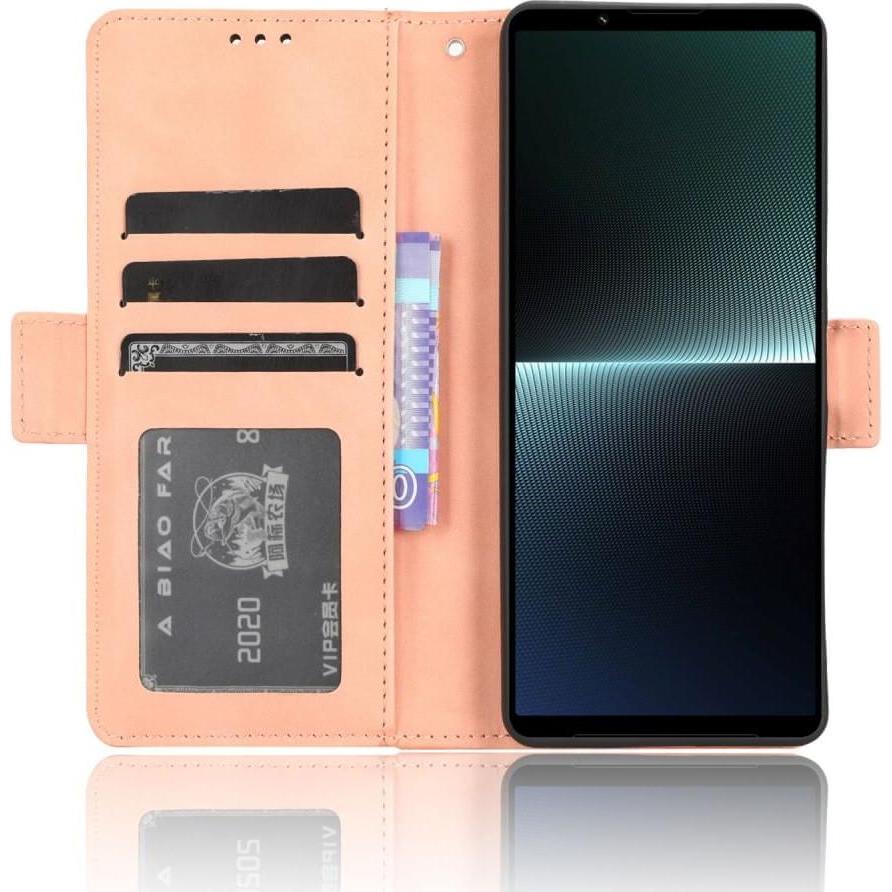 Thumbnail - Cover-Discount Sony Xperia 1 V - Etui mit vielen Kartenfächer rosa (Sony Xperia 1 V), Smartphone Hülle, Rosa