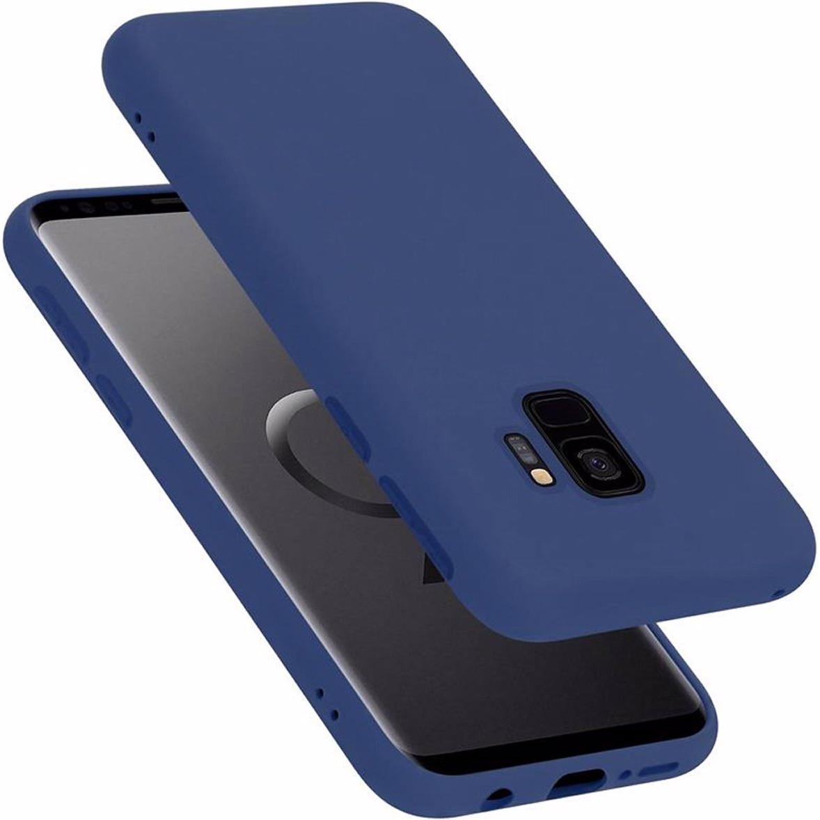 Cadorabo TPU Liquid Silicone Case Cover (Samsung Galaxy S9+), Smartphone Hülle, Blau
