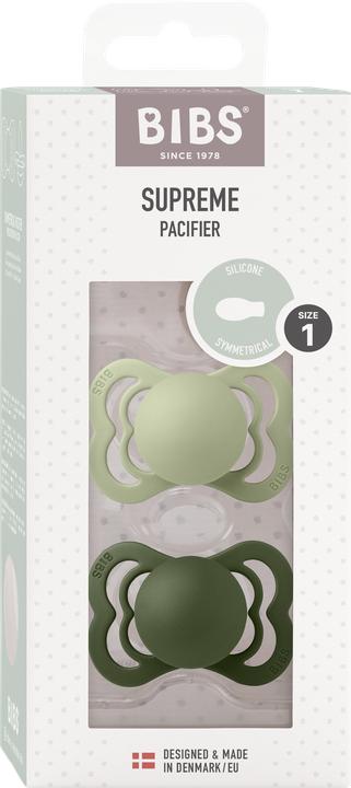 Immagine prodotto Bibs Succhietto supremo in silicone (confezione da 2), Hunter Green & Sage (taglia 1, 0-6M) (2 x, fino a 6 M.)