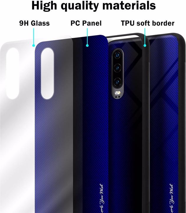 Actual product image Cadorabo TPU Striped Glass Cover (Huawei P30)