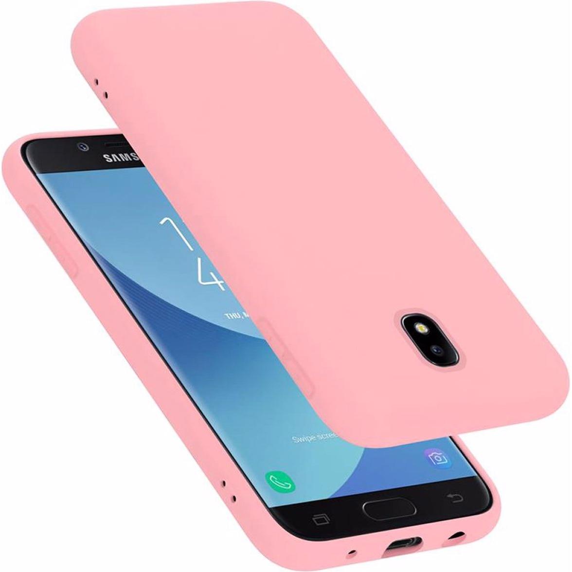 Cadorabo TPU Liquid Silicone Case Cover (Samsung Galaxy J5 (2017)), Smartphone Hülle, Rosa