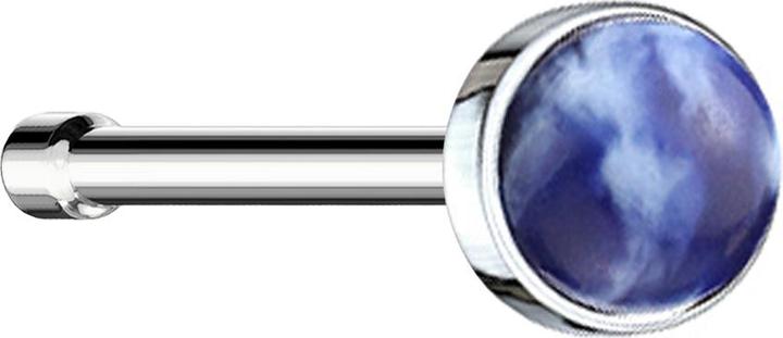 Immagine prodotto Star Piercing Nasenstecker gerade silber mit Sodalith Stein (senza ottone, Mnerale, Acciaio chirurgico 316L)