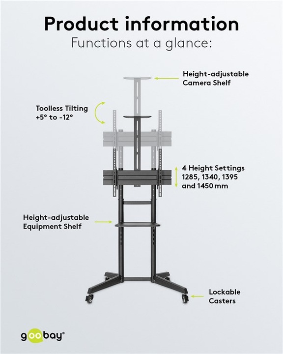 Produktbild Goobay TV-Präsentationsständer Pro Grösse L (Diverse, 70", 50 kg)