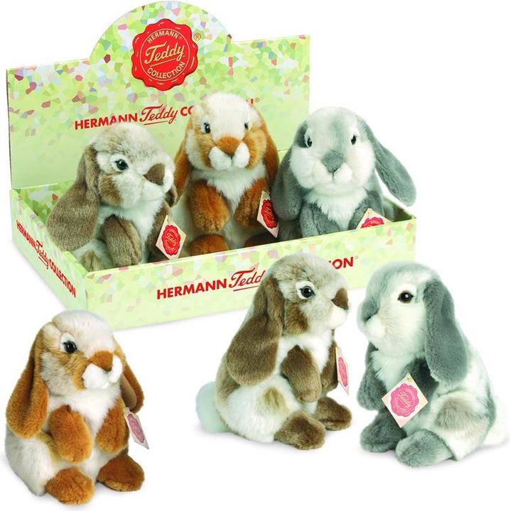 Image du produit Teddy Hermann Lapin assis 3 couleurs assorties. 19 cm (19 cm)