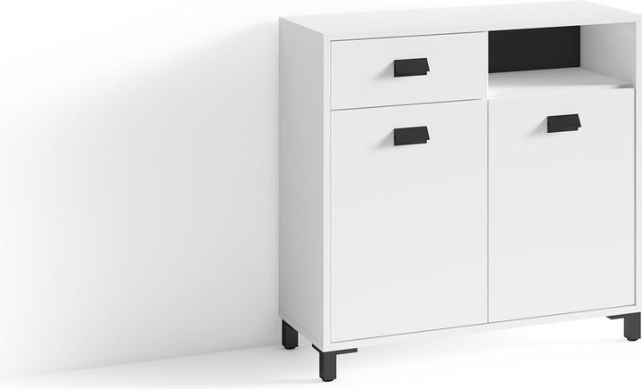 Mélamine blanc, Noir mat