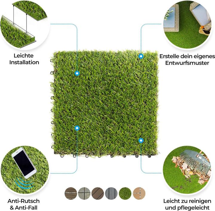 Produktbild Floordirekt Terrassenfliese Gras (1 x, 30 x 30 cm)