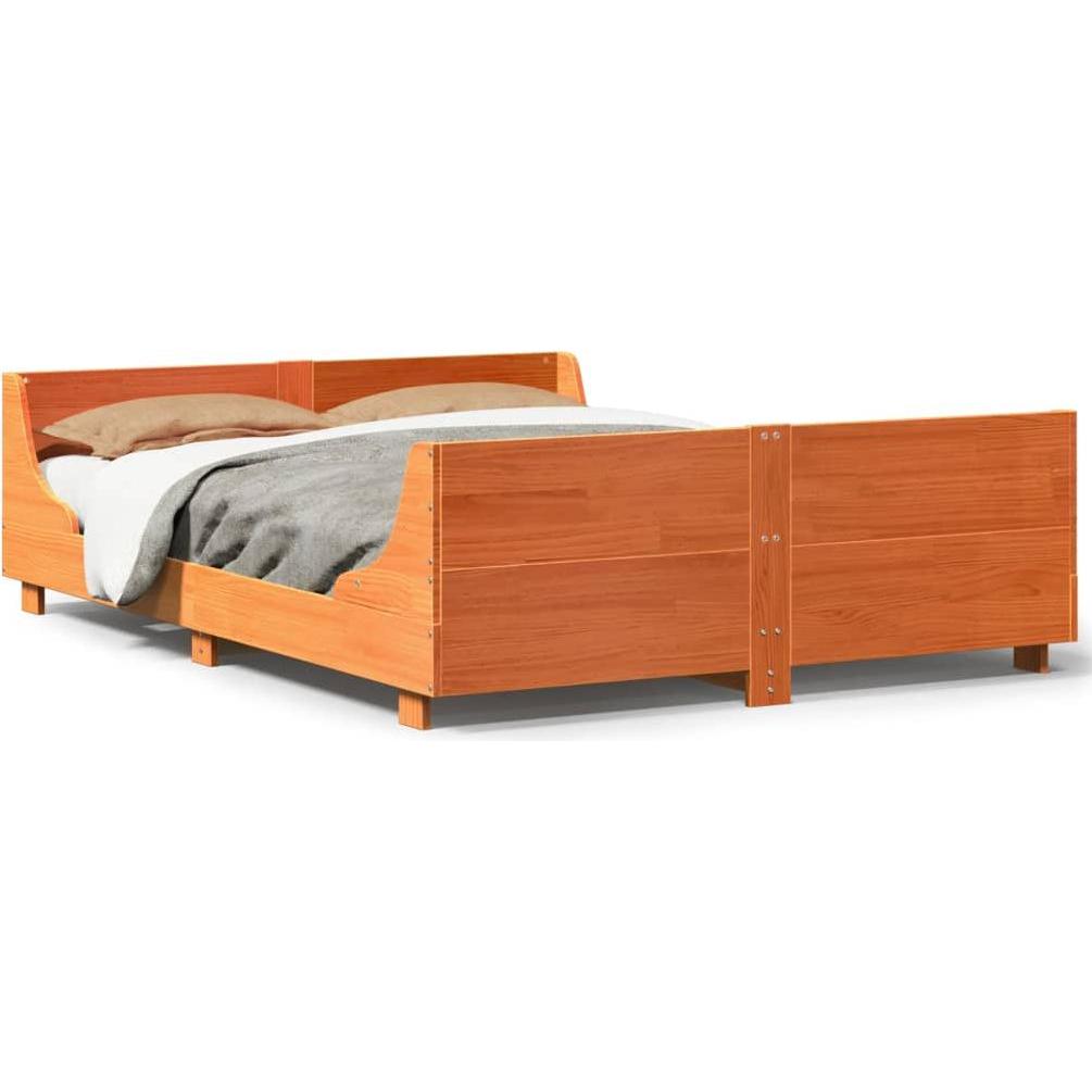 VidaXL, Bett, Bett mit Kopfteil Kiefer (120 x 200 cm)