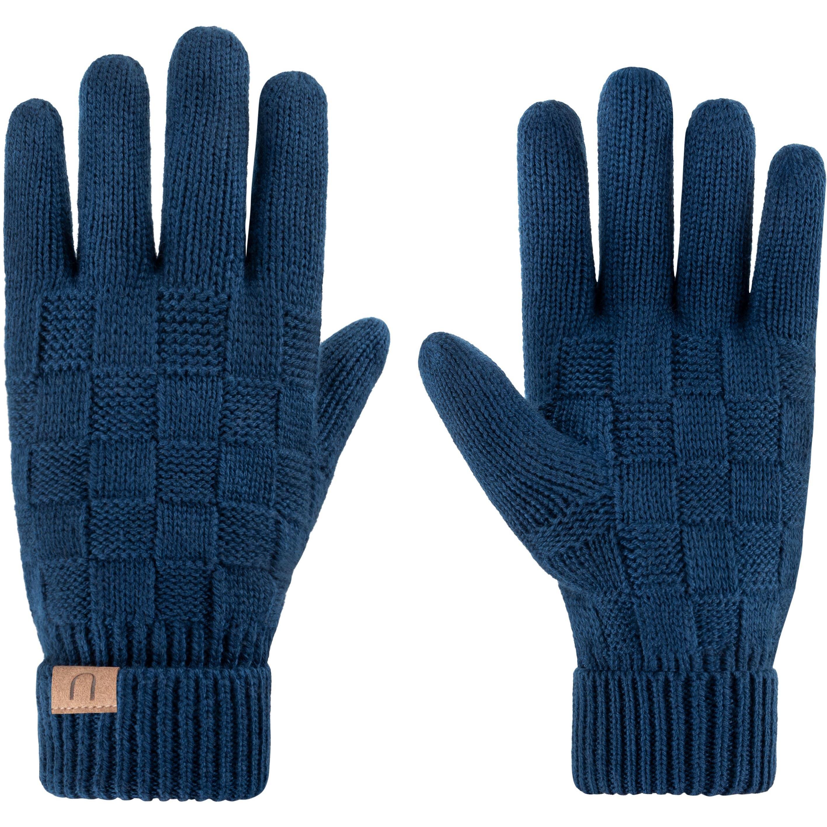 Normani, Herren, Mütze, Winterset aus Merinowolle Mütze, Schal und Handschuhe Muster Yuma - 9601, Blau