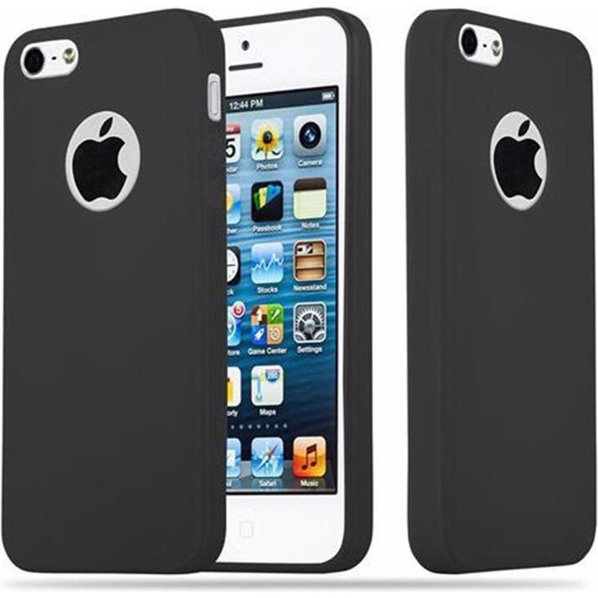Cadorabo TPU Candy Cover (Apple iPhone 5), Smartphone Hülle, Schwarz