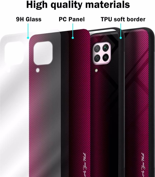 Produktbild Cadorabo TPU Gestreiftes Glas Cover (Huawei Nova 7i, Huawei P40 Lite)