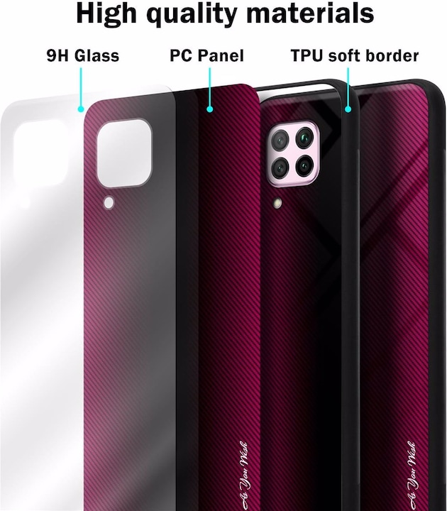 Produktbild Cadorabo TPU Gestreiftes Glas Cover (Huawei Nova 7i, Huawei P40 Lite)