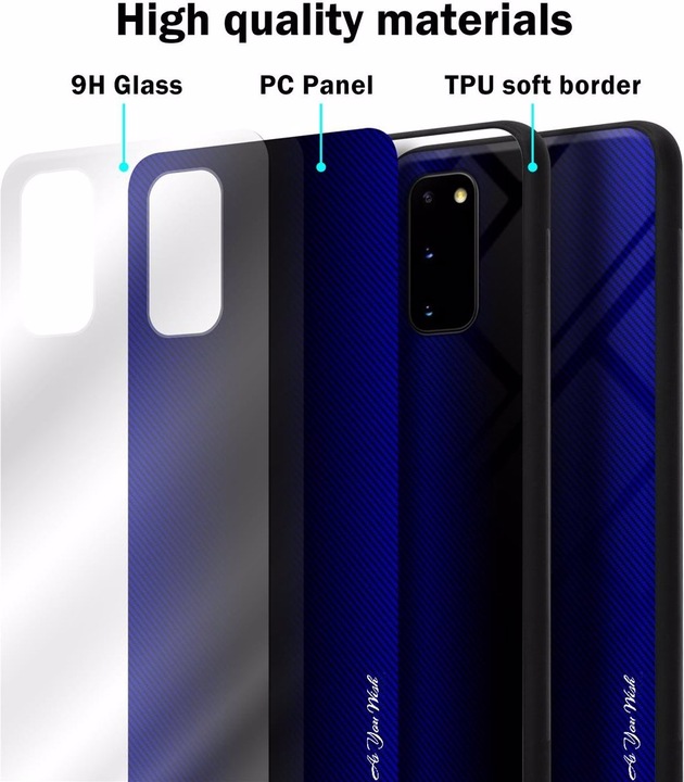 Productafbeelding Cadorabo TPU gestreepte glasplaat (Samsung Galaxy S20+)