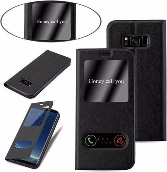 Actual product image Cadorabo Book with View double window cover (Samsung Galaxy S8)