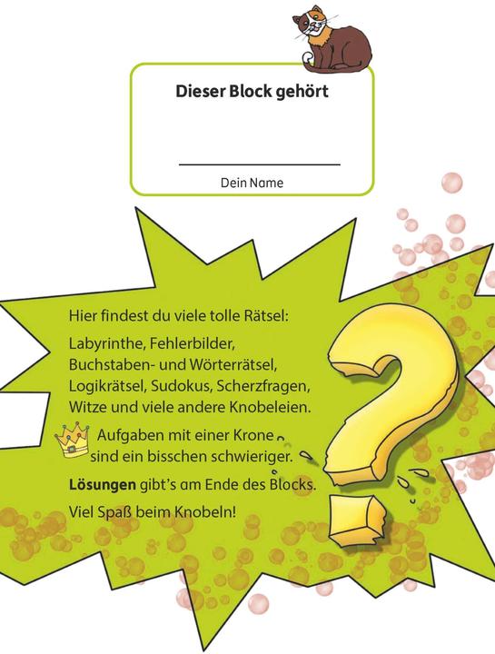 Actual product image Rätselblock ab 8 Jahre - Band 2 (German, Agnes Spiecker, Gisela Woodpecker, 2021)