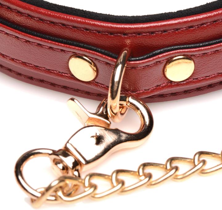 Productafbeelding Master Series 6-Delige Bourgondische Bondage Set Bourgondische Boeien, Halsband en Leiband - Bourgondisch