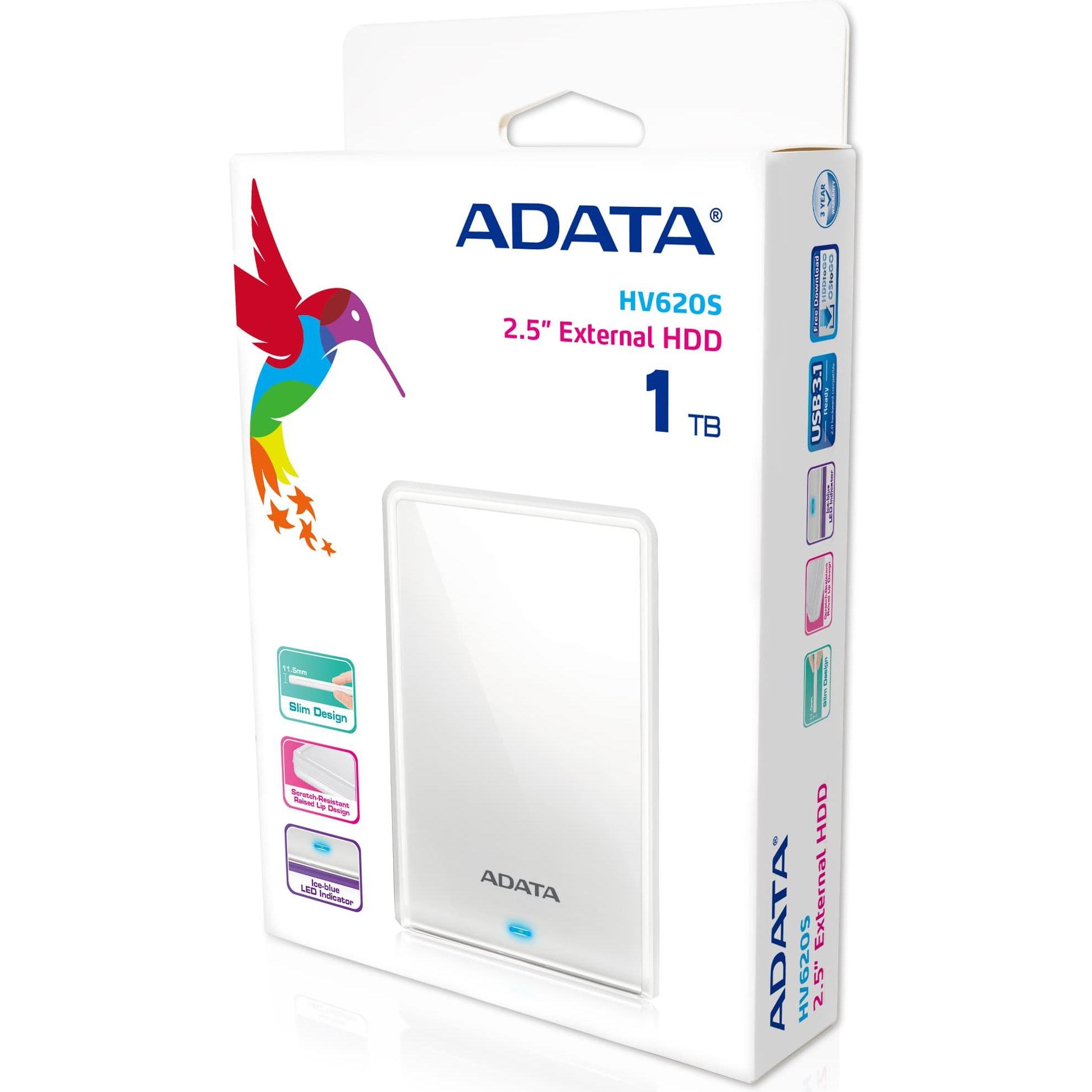 Thumbnail - Adata Hv620s (1 TB), Externe Festplatte, Weiss