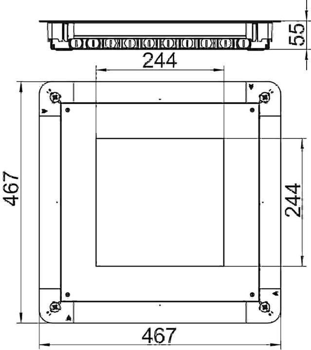 Produktbild OBO Bettermann OBO UGD55 350-3 9R Unterflur-GerÃ¤tedose 467x467x55mm