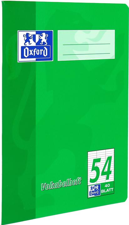 Produktbild Oxford Vokabelheft A5, 40 Blatt, Lin. 54, 90 g/m² (A5, Liniert, Harter Einband)