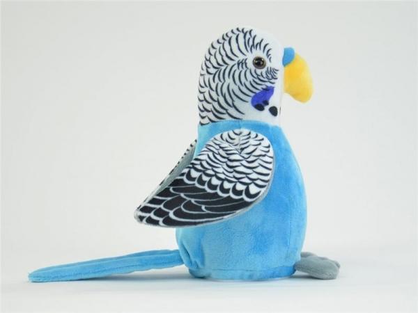 Immagine prodotto Kögler Budgie parlante animale blu balbettante con microfono, parla dopo (21 cm)