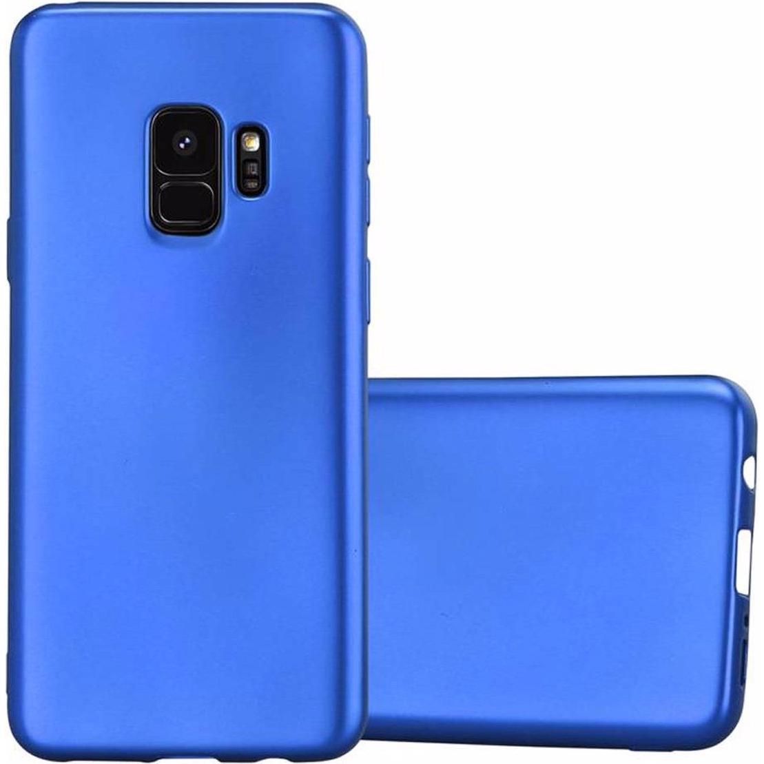 Cadorabo TPU Matt Metallic Cover (Samsung Galaxy S9+), Smartphone Hülle, Blau