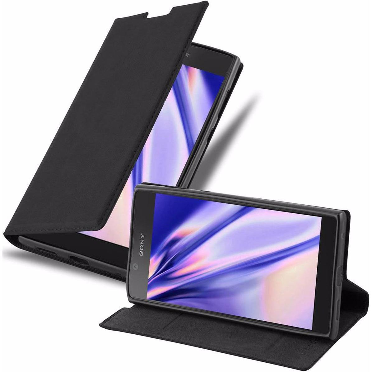 Cadorabo Book Invisible Magnet Cover (Sony Xperia L1), Smartphone Hülle, Schwarz