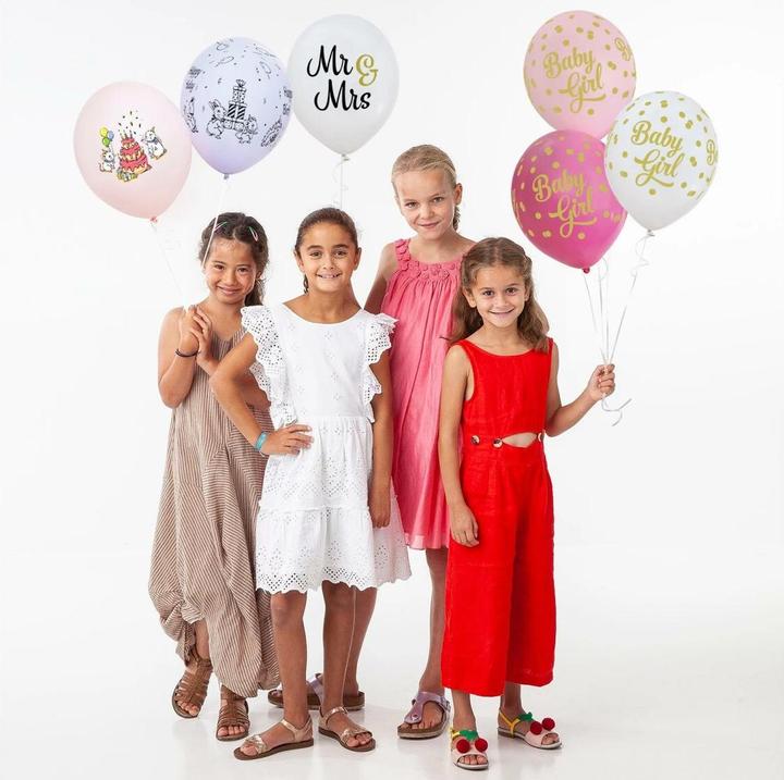 Image du produit Belbal Ballon Baby Girl Dots rose/blanc, Ø 30 cm, 50 pièces (50 x)