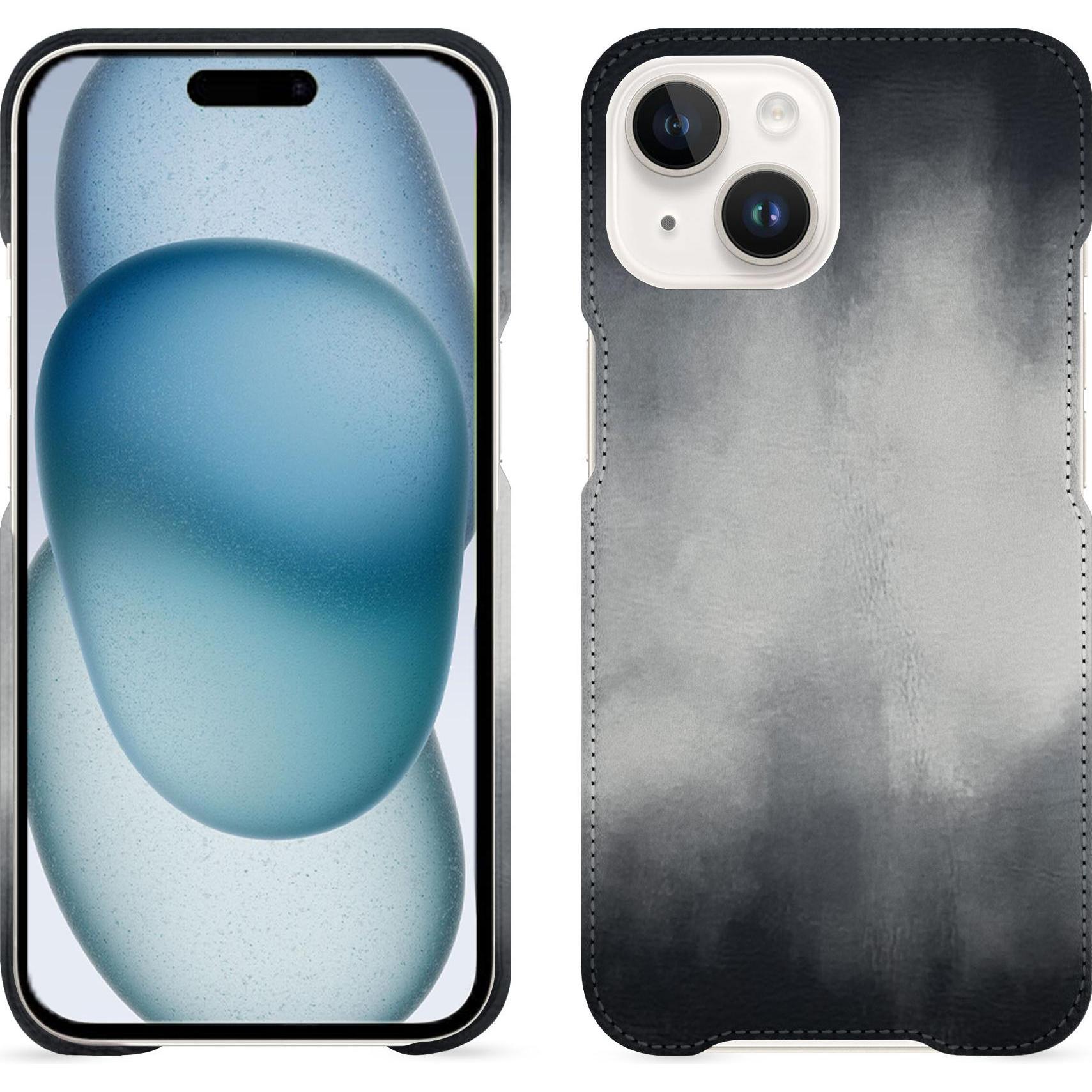 Noreve Lederschutzhülle (Apple iPhone 15), Smartphone Hülle, Grau