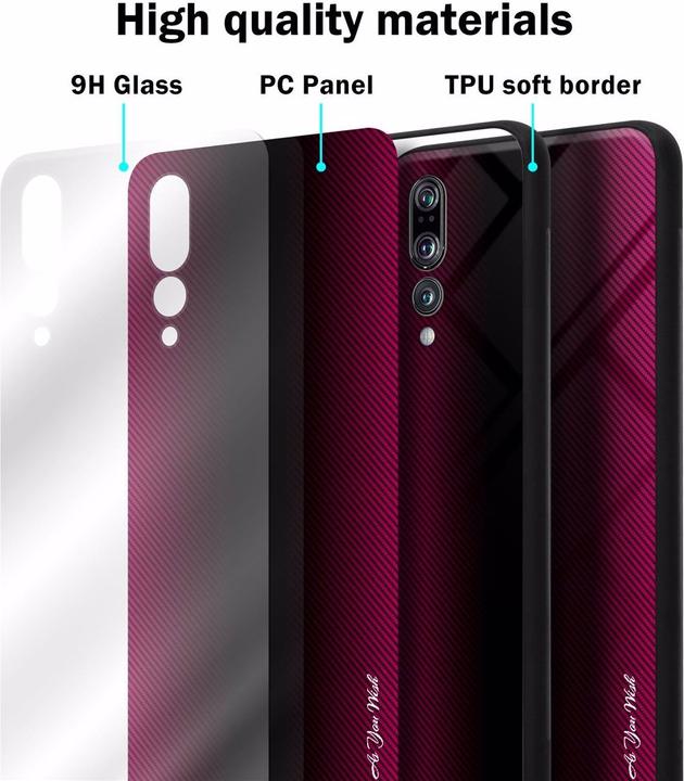 Produktbild Cadorabo TPU Gestreiftes Glas Cover (Huawei P20 Pro, Huawei P20 Plus)