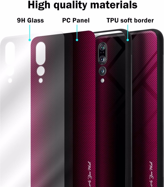 Productafbeelding Cadorabo TPU gestreepte glasplaat (Huawei P20 Pro, Huawei P20 Plus)