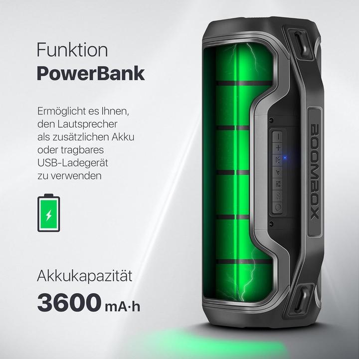 Actual product image Defender GŁOŚNIK BEATBOX 50 BLUETOOTH 50W BT/RGB/TF/TYPEC/IPX5/PWB 65950 (5 h)