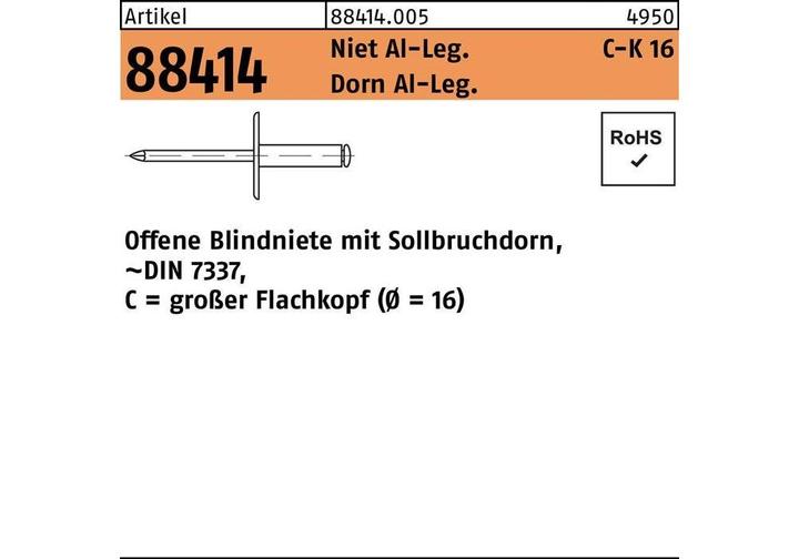 Immagine prodotto Rivetto POP R 88414 testa piatta grande