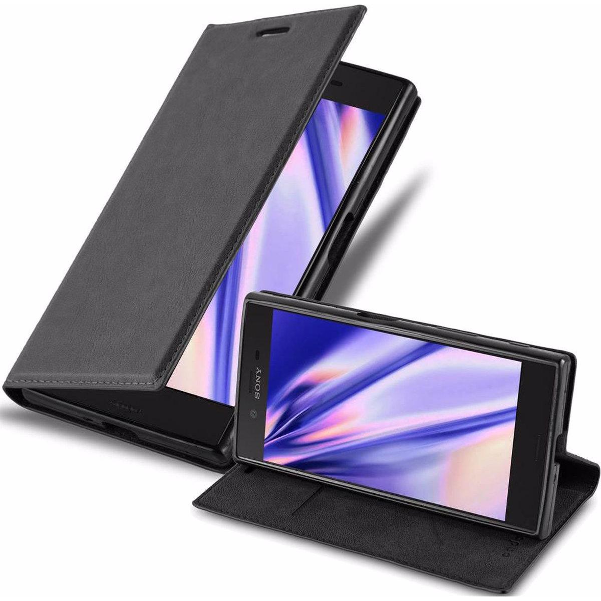 Cadorabo Book Invisible Magnet Cover (Sony Xperia X Compact), Smartphone Hülle, Schwarz