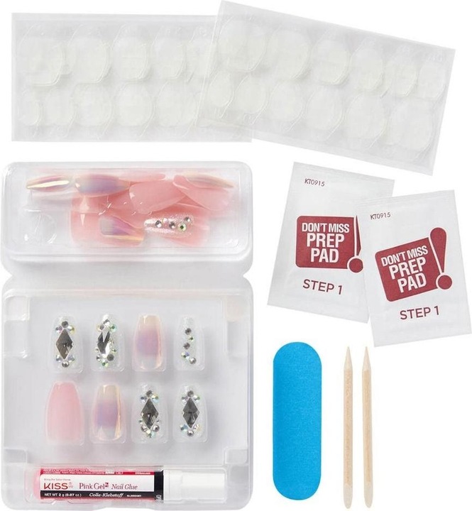 Produktbild Herba Kiss Majestic Nails - In A Crown (Kunstnägel, Transparent, Rosa)