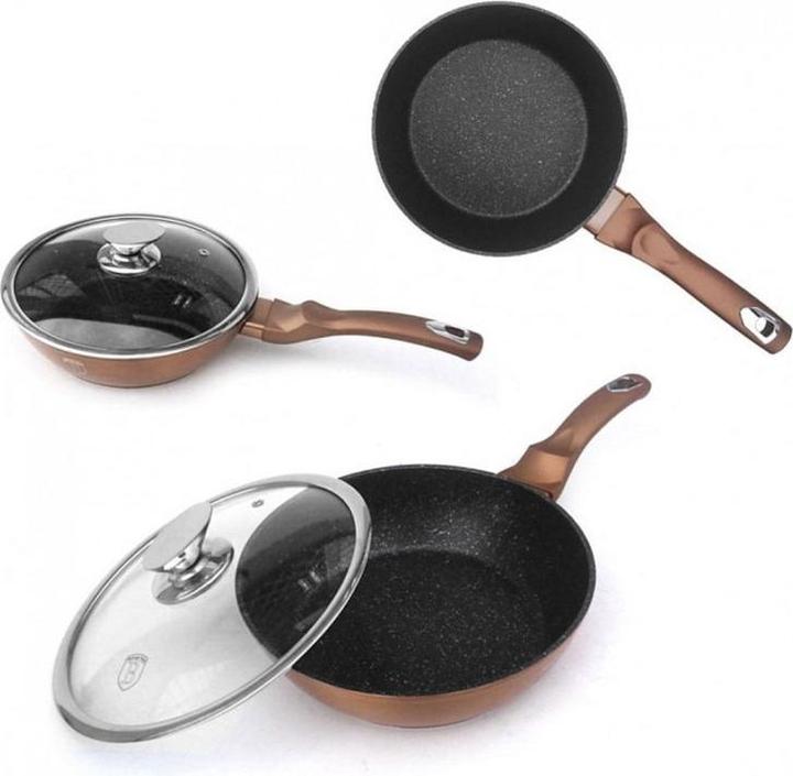 Produktbild BerlingerHaus GRANITE POT SET BH-6161 ROSE GOLD 17 ELEM. (Pfannenset + Topfset, Aluminium)