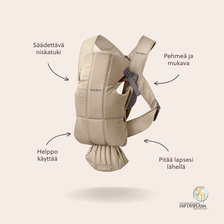 Image du produit BabyBjörn Porte-bébé Mini, Woven, beige