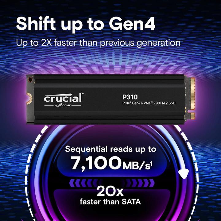 Productafbeelding Crucial P310 mit Heatsink (1000 GB, M.2 2280)