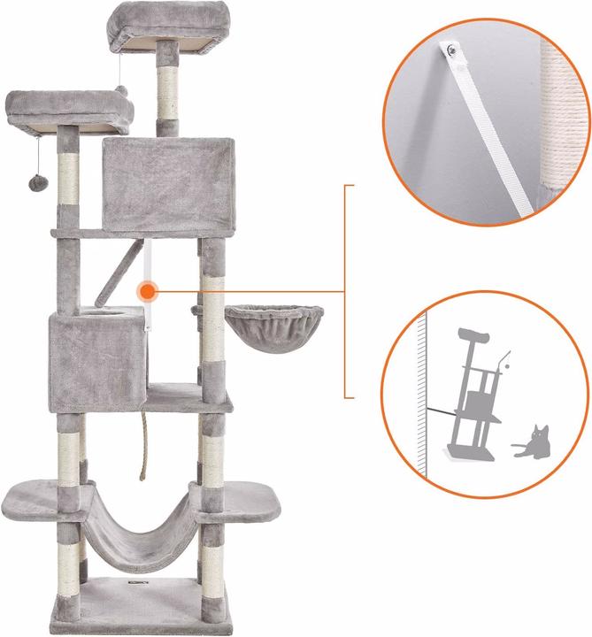 Actual product image Feandrea Cat Spa (206 cm, Grey)