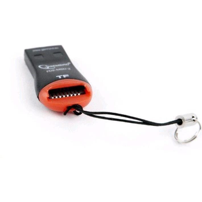 Gembird Scheda MicroSD (USB 2.0), Lettore di schede di memoria, Rosso, Nero