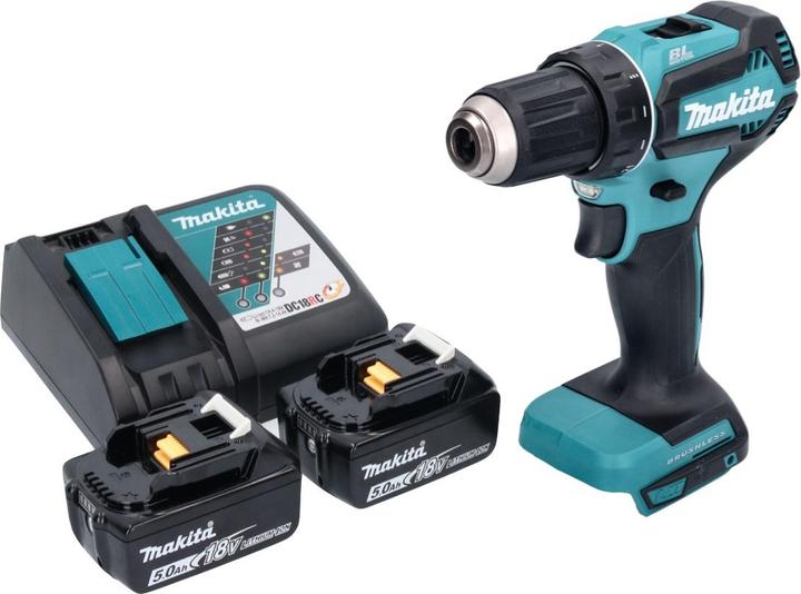 Produktbild Makita DDF 485 RT Akku Bohrschrauber 18 V 50 Nm Brushless + 2x Akku 5,0 Ah + Ladegerät