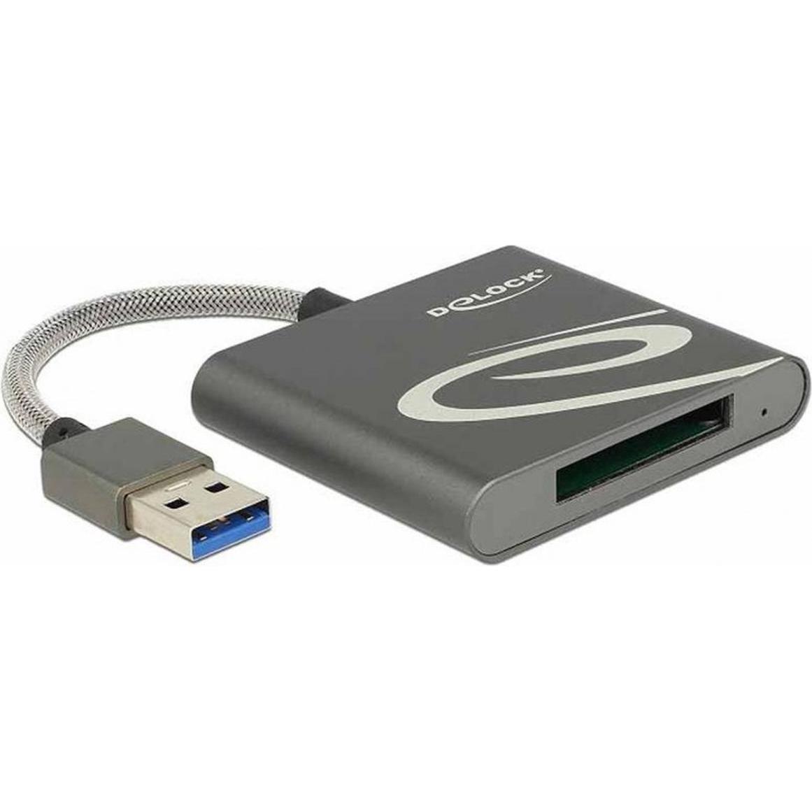 Delock USB zu XQD 2.0 (USB 3.0), Speicherkartenlesegerät, Grau