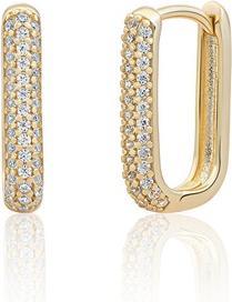 Immagine prodotto Sparkling Jewels Sparkling Gold-Plated Drop Earrings With Cubic Zirconia Eag24