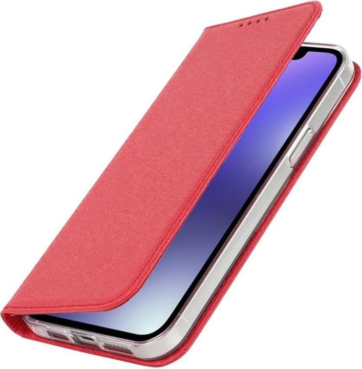 Actual product image Cover-Discount iPhone 14 - Silk Texture Flip Case red (Apple iPhone 14)