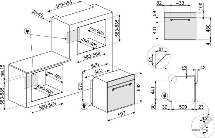 Produktbild Smeg Cortina Einbau Multifunktionsbackofen 60 cmmit SoftClose und Pyrolyse