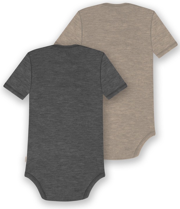 Actual product image Normani Set of 2 baby merino bodysuit short sleeves "Tauranga" - 9297 (68)