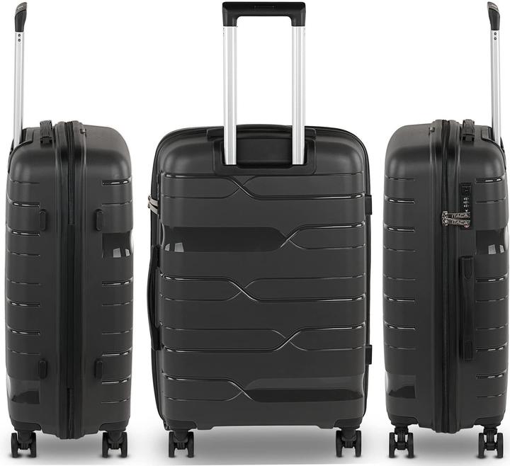Actual product image Itaca Lightweight Polypropylene Hard Shell Suitcase with 4 Wheels and Number Lock (77 l)
