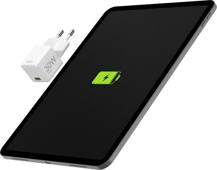 Image du produit Hama Chargeur rapide, USB-C, PD/QC/GaN, super-mini-chargeur, 30 W, blanc (30 W, 1 portion)