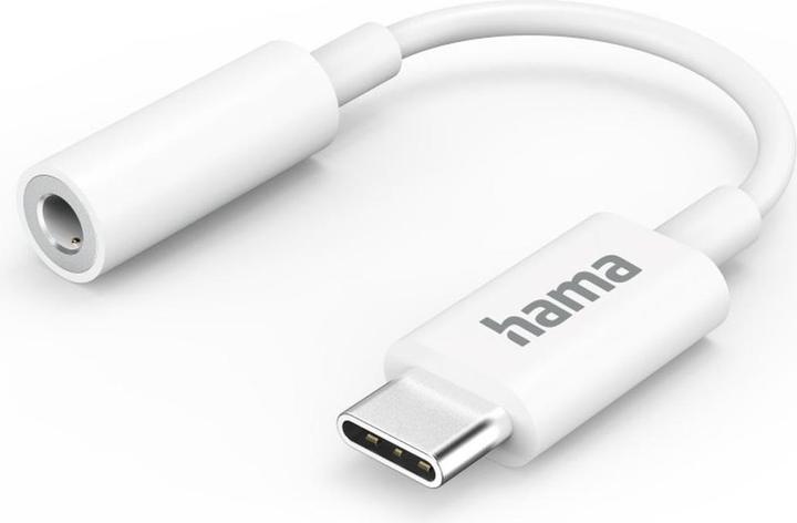 Hama Adattatore da USB-C a jack audio da 3,5 mm, bianco (USB tipo C, Jack da 3.5mm)