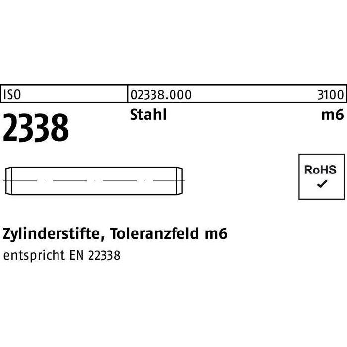 Zubehör Befestigungstechnik, Zylinderstift ISO 2338 13 m6 x 120 Stahl ISO 2338