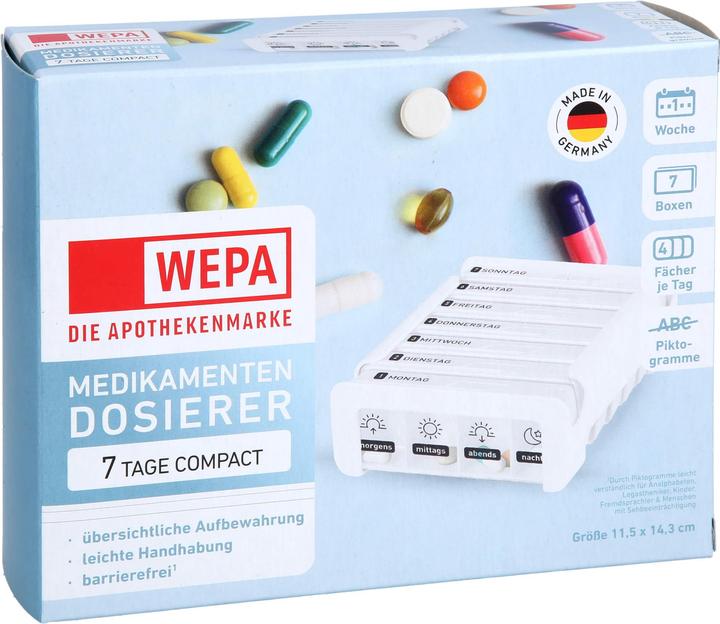 Actual product image Wepa Medikamentendosierer 7 Tage Compact Wochenmagazin weiss, 1 St. Dosette